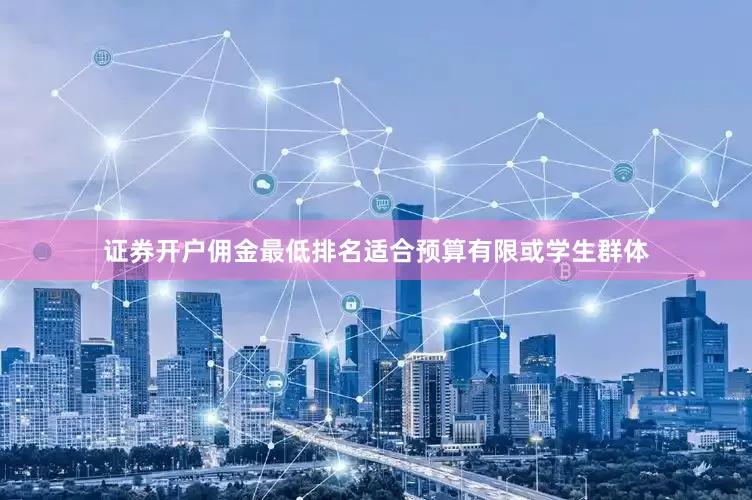 证券开户佣金最低排名适合预算有限或学生群体
